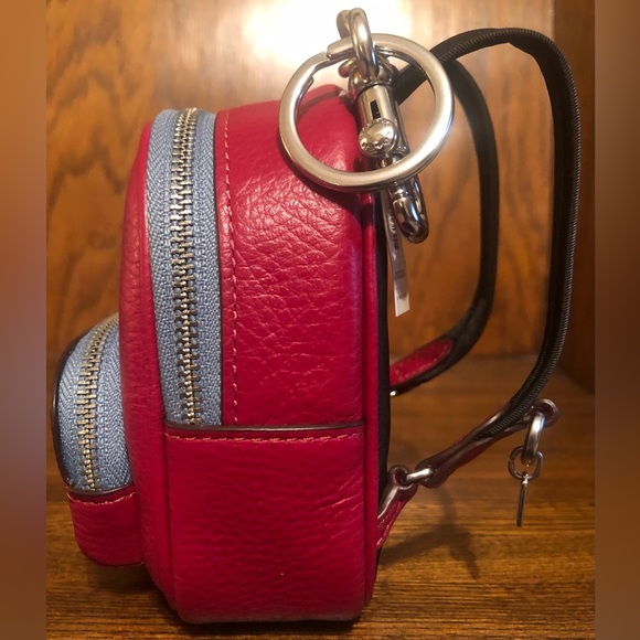 NWT-Coach-Mini Court Backpack🎒Keychain/Bag Charm-Dark Cardinal Red-$138 - Picture 8 of 12